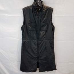 Elizabeth Roberts Long Black Zip-Up Vest Women's Size S