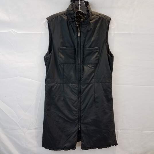 Elizabeth Roberts Long Black Zip-Up Vest Women's Size S image number 1