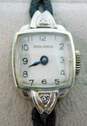 Vintage 14K White Gold Diamond Accent Case Driva Geneve 17 Jewel Mechanical Ladies Watch 10.1g image number 3