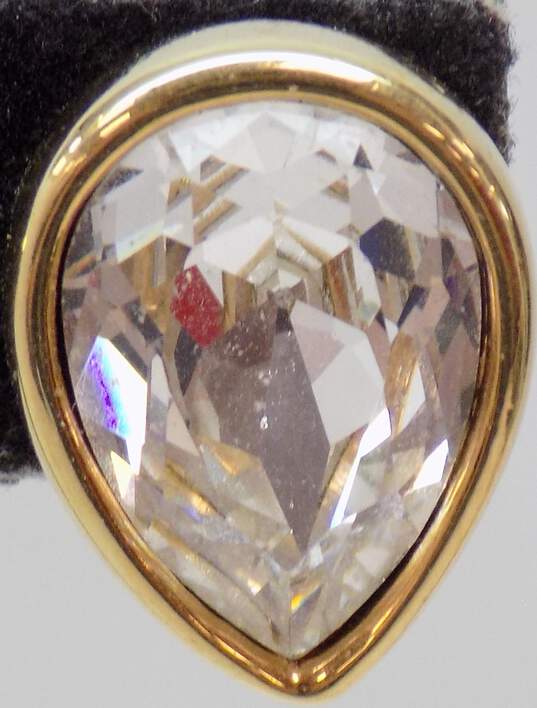Vintage SAL Swarovski Pear Shaped Crystal Post Earrings 10.5g image number 4