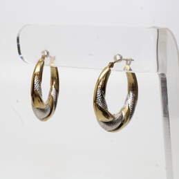 Michael Anthony 10K Yellow & White Gold Hoop Earrings - 2.37g