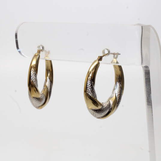 Michael Anthony 10K Yellow & White Gold Hoop Earrings - 2.37g image number 1