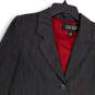 Womens Gray Tweed Rayon Wool Blend Single Breasted Blazer Jacket Size 10 image number 3