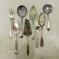 VNTG Silver Plate & Glass Lucite Serving Utensils Forks Spoons Knives Servers image number 5