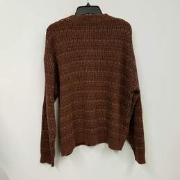 Mens Brown Cotton Blend Long Sleeve Crew Neck Pullover Sweater Size XXL alternative image