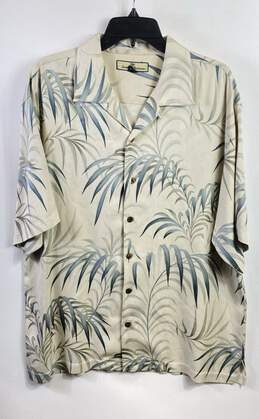 Tommy Bahama Men Beige Printed Button Up Shirt L