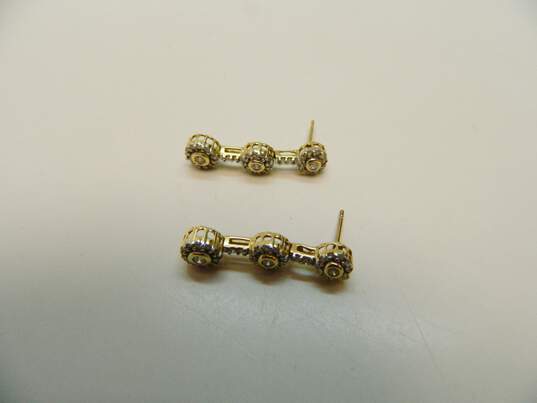 14K Yellow Gold 0.58 CTTW Diamond Drop Earrings 2.7g image number 3