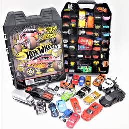Assorted Diecast Toy Cars Trucks Mattel Hot Wheels With Carrying Case