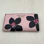 Kate Spade Womens Pink Navy Blue Floral Inner Credit Card Slot Bifold Wallet image number 1