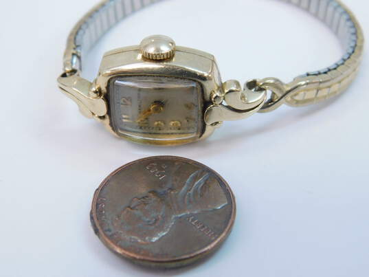 Vintage 10K Yellow Gold Case Hamilton 19 Jewel Mechanical Ladies Watch 12.8g image number 8