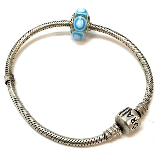 Designer Pandora Sterling Silver 925 ALE Fine Snake Chain Charm Bracelet image number 2