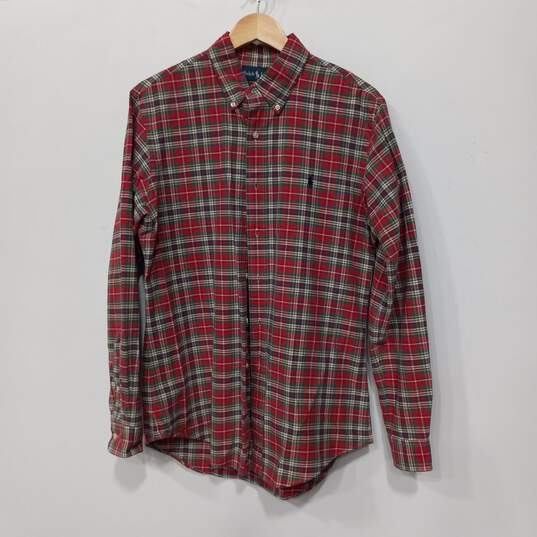 Ralph Lauren Custom Fit Men's Red/Green Plaid Button-Up Shirt Size M image number 1