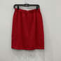 Womens Red Elastic Waist Pleated Pull-On Straight & Pencil Skirt Size 10 image number 1