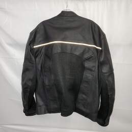 Unbranded Black Full Zip Leather Jacket W/Padding Size L alternative image