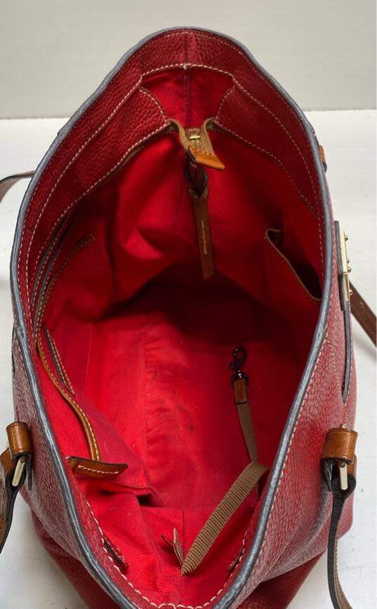 Dooney & Bourke Red Pebbled Leather Tote Bag image number 5
