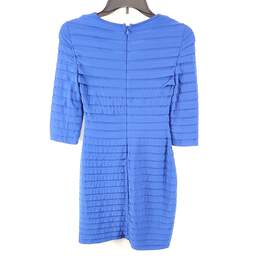 Adrianna Papell Women Royal Blue Pleated Dress Sz 4P alternative image