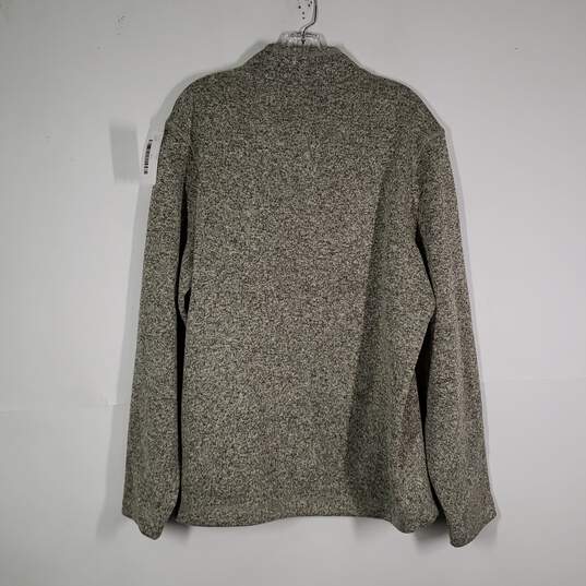 NWT Mens Fleece Mock Neck Long Sleeve Quarter Zip Sweater Size Large image number 2
