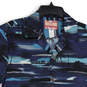 NWT Mens Navy Blue Collared Short Sleeve Hawaiian Button-Up Shirt Size M image number 3
