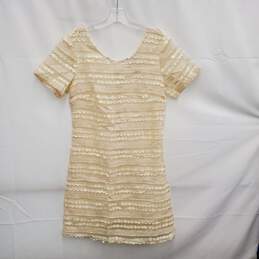 VTG 90's Louche WM's Ivory Summer Lace Cotton Polyester Midi Dress Size 10-S