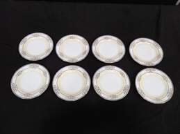 Set of 8 White w/ Floral Print Meito Hand Painted Fine China Bread Plates alternative image
