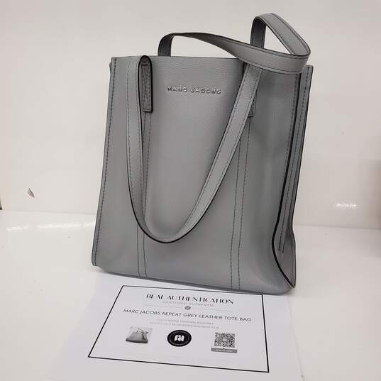 Marc Jacobs Repeat Grey Leather Tote Bag image number 1