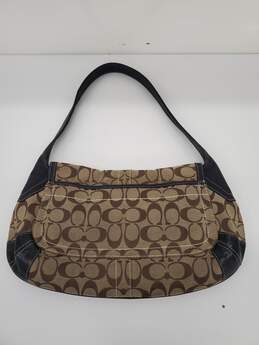 COACH Signature Jaquard Leather and Canvas Belted Flap Shoulder Bag Purse alternative image