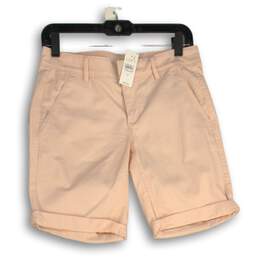 NWT Loft Womens Pink Flat Front Slash Pocket Bermuda Short Size 2