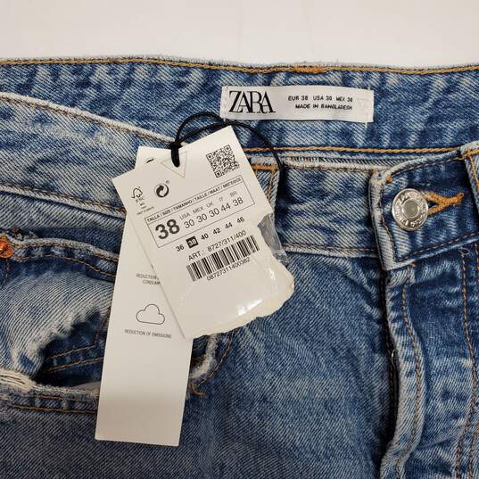 Zara 1985 Slim Crop Blue Jeans Women's Size 30 NWT image number 3
