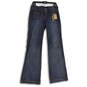 NWT Womens Blue Denim Super Stretch Wide Leg Flared Jeans Size 6/28 image number 1
