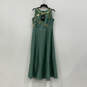 NWT Womens Green Floral Sequin Round Neck Sleeveless Maxi Dress Size Medium image number 1