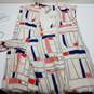 Anthropologie ivory geometric abstract print silk wrap dress S petite nwt image number 3
