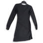 Womens Gray Ruched Long Sleeve V-Neck Knee Length Sheath Dress Size XXS image number 2