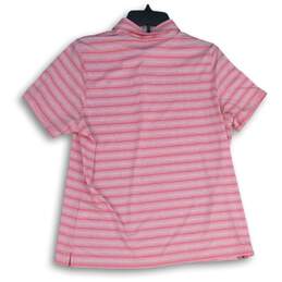NWT Vineyard Vines Womens Pink White Striped Short Sleeve Polo Shirt Size L alternative image