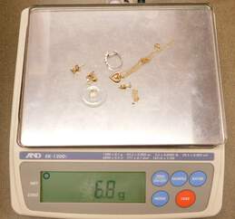 14K Gold Scrap Jewelry w/Diamonds & Jade  6.8g