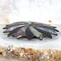 Artisan A.R Signed Sterling Silver Abalone And Onyx Inlay Brooch image number 3