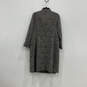 NWT Womens Black White Long Sleeve Flap Pocket Button Front Overcoat Size 14 image number 2