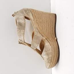 Michael Kors Women's Damita Metallic Gold Espadrille Wedge Heels Size 8.5 alternative image