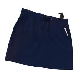 NWT Womens Indigo Blue Pockets Elastic Waist Athletic Skort Size 12