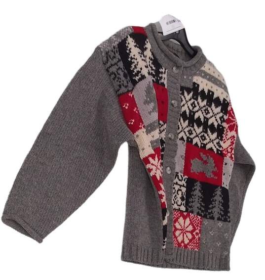 Eddie Bauer Mens Brown Designer Long Sleeve Round Neck Cardigan Sweater Size M image number 2