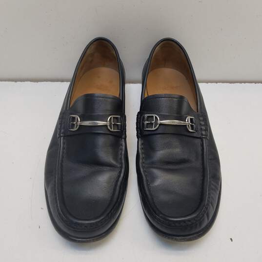 BALLY Italy Black Leather Buckle Loafers Shoes Men's Size 8 D image number 1