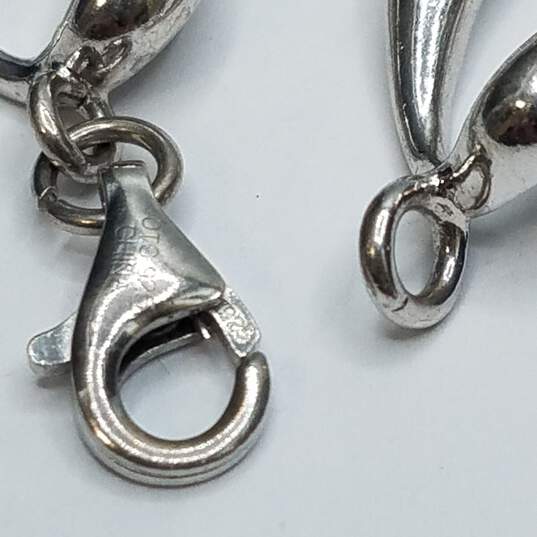 Sterling Silver Diamond Oval & Smooth Link 7in Bracelet 28.3g image number 6