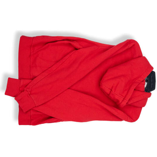 Mens Red Long Sleeve Heavy Duty Pockets Logo Full-Zip Hoodie Size Large image number 2