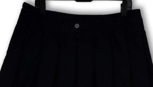 Womens Black Pleated Regular Fit Side Zip Short A-Line Skirt Size 12 image number 3