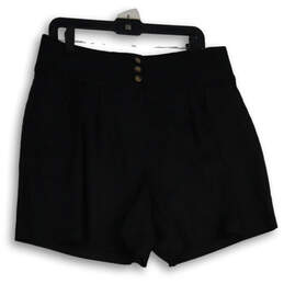 NWT Womens Black Pleated Slash Pocket Mid-Rise Sailor Shorts Size 14