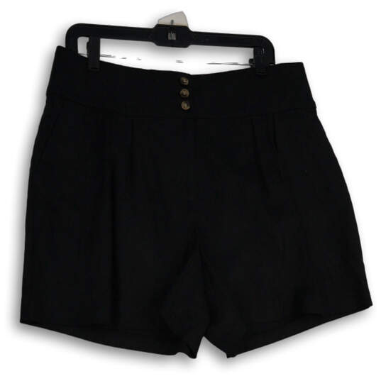 NWT Womens Black Pleated Slash Pocket Mid-Rise Sailor Shorts Size 14 image number 1