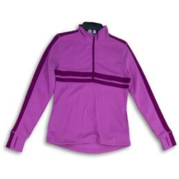 Fila Womens Purple 1/4 Zip Mock Neck Activewear Pullover Jacket Size S