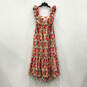 NWT Womens Pink Floral Print Flutter Sleeve Tiered Open Back Sundress Sz 2X image number 1