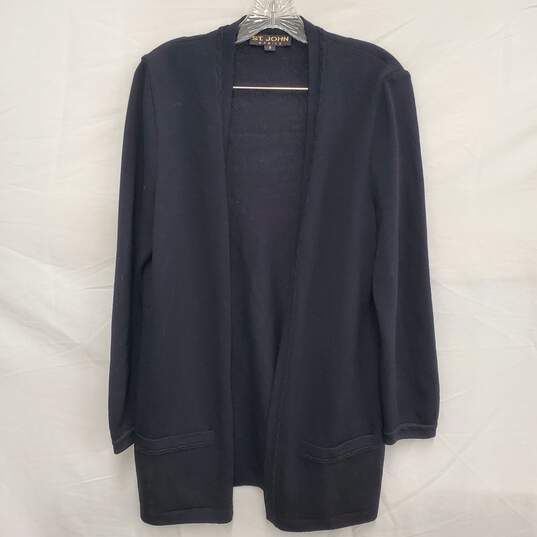 ST. John Basics WM's Black Cardigan Long Sleeve Sweater Size M image number 1