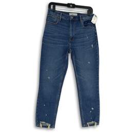 NWT Womens Blue Stretch Denim Medium Wash Skinny Leg Jeans Size 27/4S