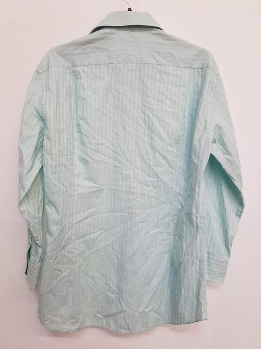 Boss Men's Aqua Blue Long Sleeve Polo Shirt Size 15.5 (32/33) image number 2